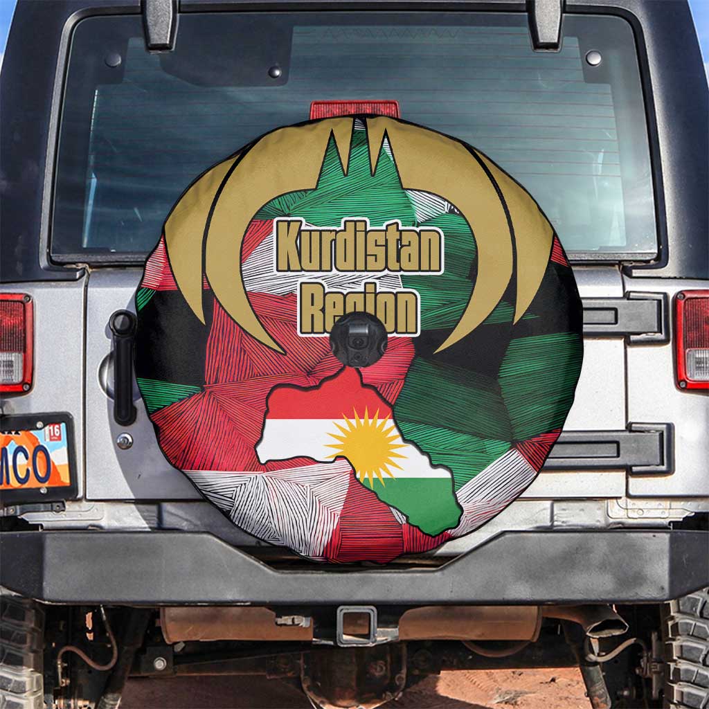 Kurdistan Region Iraq Spare Tire Cover Eagle Emblem Red Green Black - Wonder Print Shop