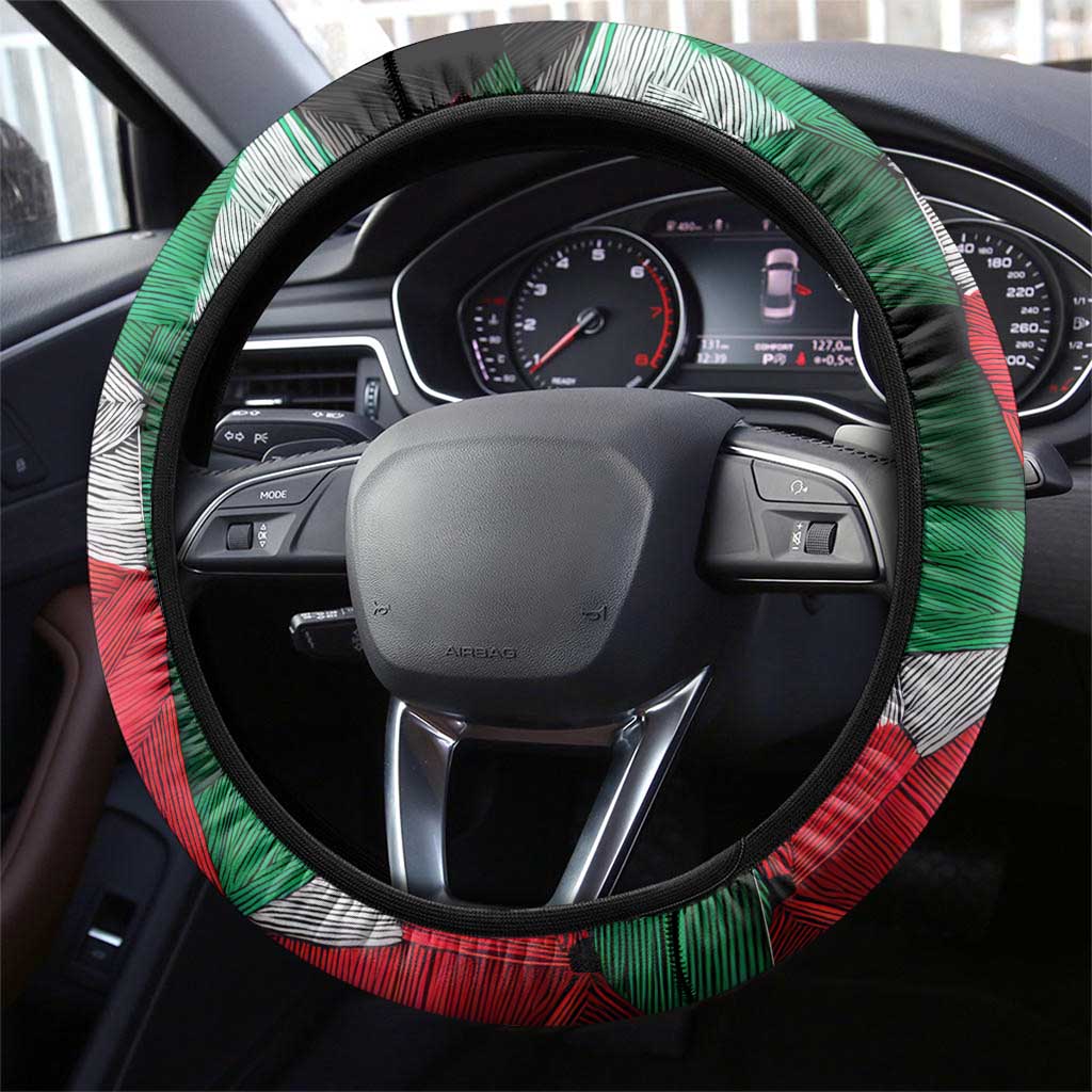 Kurdistan Region Iraq Steering Wheel Cover Eagle Emblem Red Green Black - Wonder Print Shop