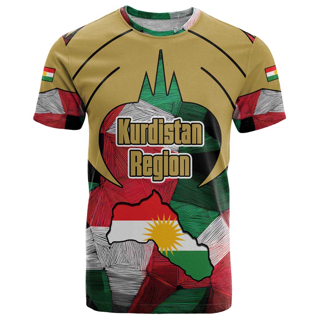Kurdistan Region Iraq T Shirt Eagle Emblem Red Green Black - Wonder Print Shop