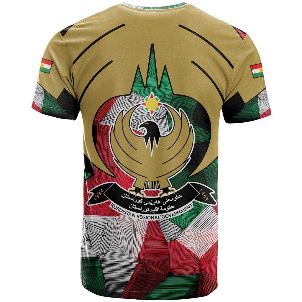 Kurdistan Region Iraq T Shirt Eagle Emblem Red Green Black - Wonder Print Shop
