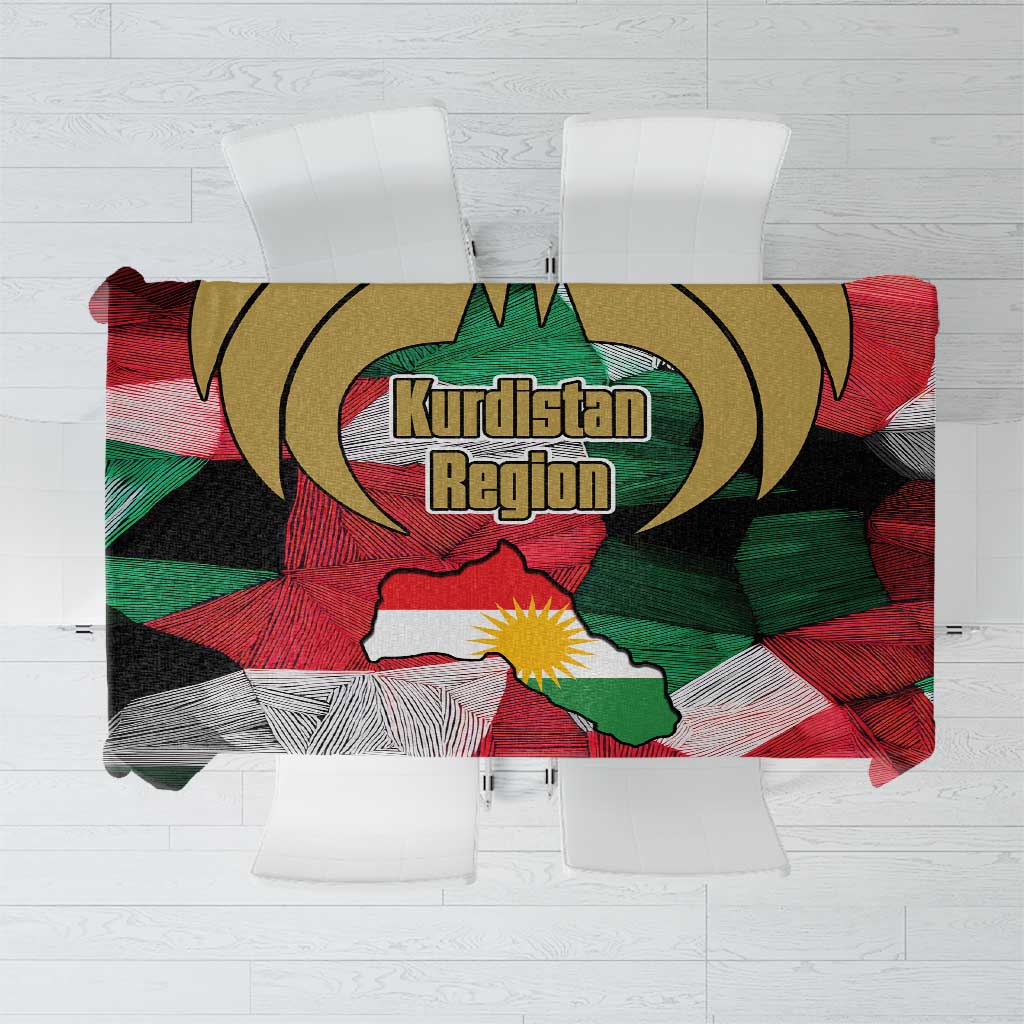Kurdistan Region Iraq Tablecloth Eagle Emblem Red Green Black - Wonder Print Shop