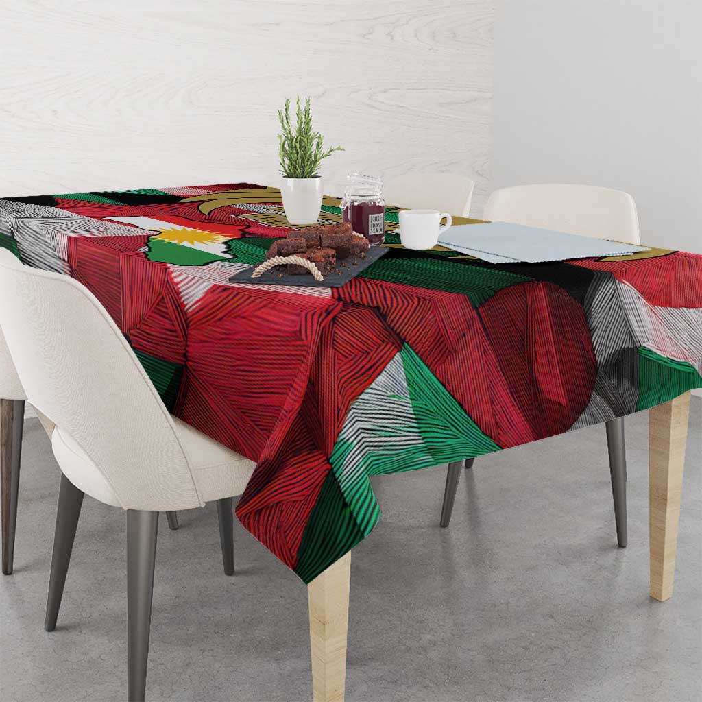 Kurdistan Region Iraq Tablecloth Eagle Emblem Red Green Black - Wonder Print Shop