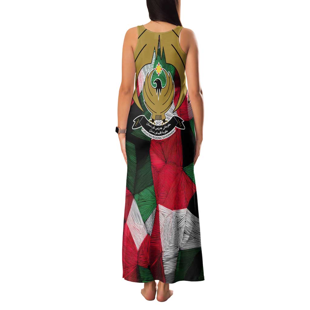 Kurdistan Region Iraq Tank Maxi Dress Eagle Emblem Red Green Black - Wonder Print Shop
