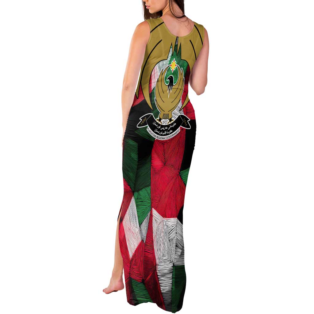 Kurdistan Region Iraq Tank Maxi Dress Eagle Emblem Red Green Black - Wonder Print Shop