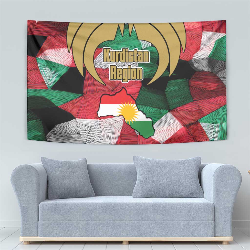 Kurdistan Region Iraq Tapestry Eagle Emblem Red Green Black - Wonder Print Shop