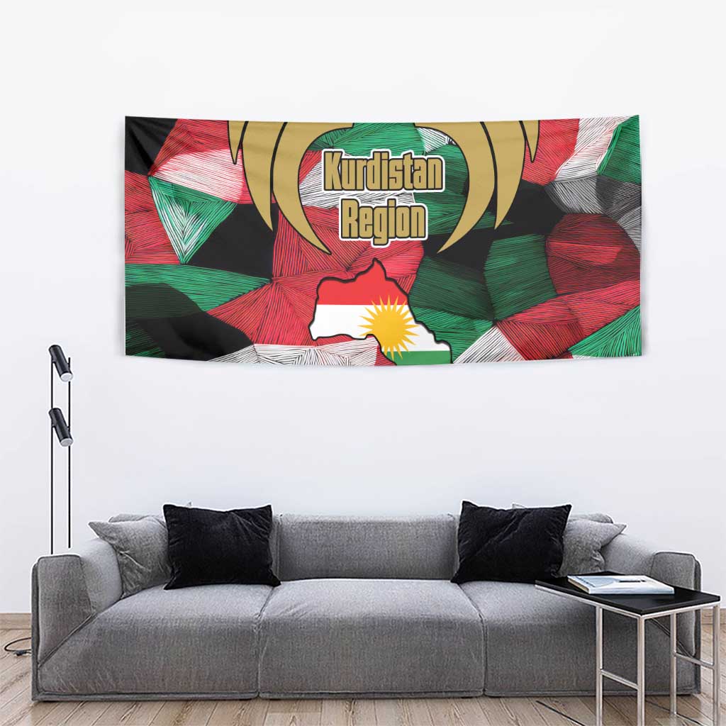 Kurdistan Region Iraq Tapestry Eagle Emblem Red Green Black - Wonder Print Shop