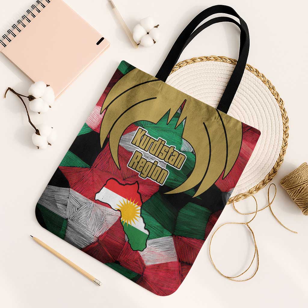 Kurdistan Region Iraq Tote Bag Eagle Emblem Red Green Black - Wonder Print Shop