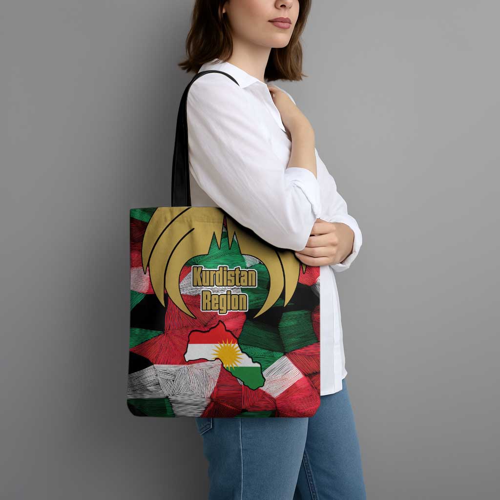 Kurdistan Region Iraq Tote Bag Eagle Emblem Red Green Black - Wonder Print Shop