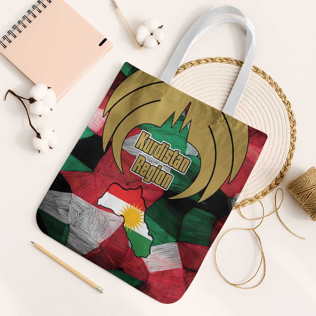 Kurdistan Region Iraq Tote Bag Eagle Emblem Red Green Black - Wonder Print Shop