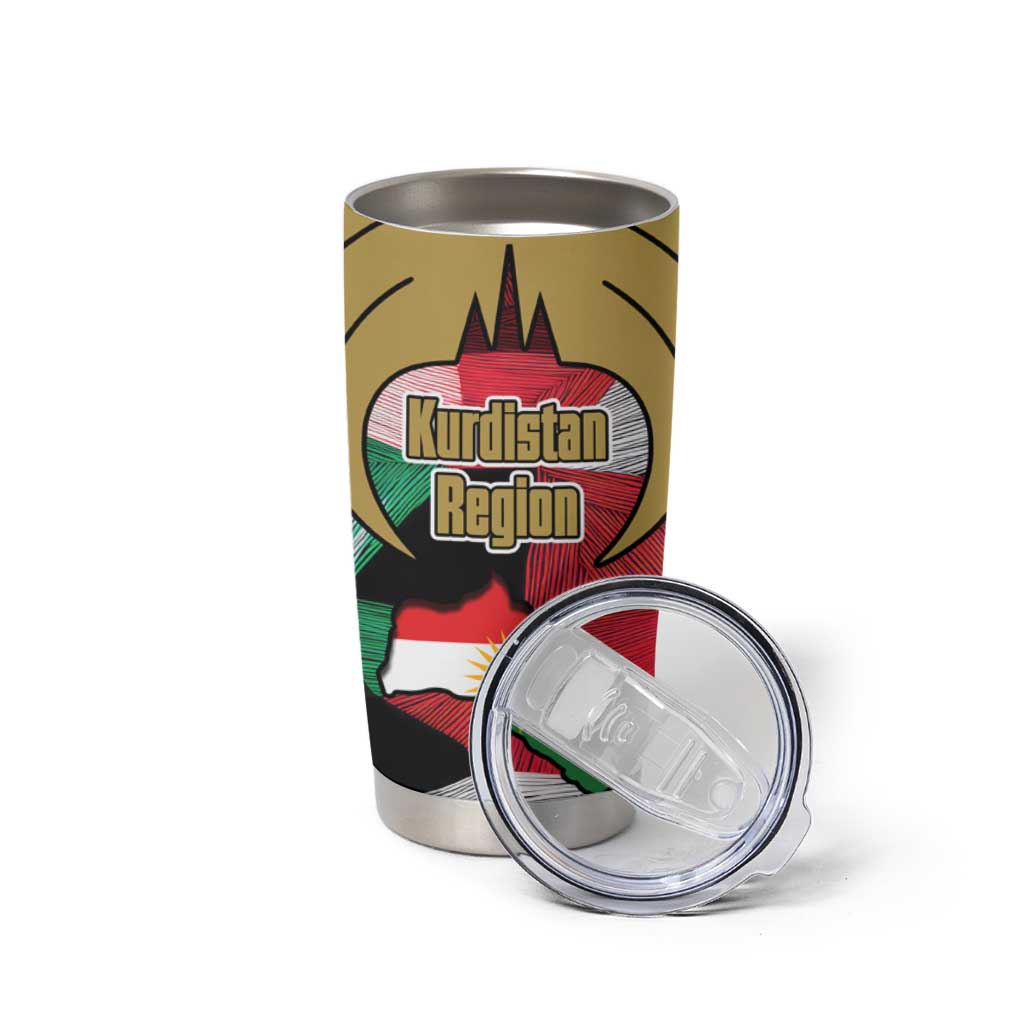 Kurdistan Region Iraq Tumbler Cup Eagle Emblem Red Green Black - Wonder Print Shop