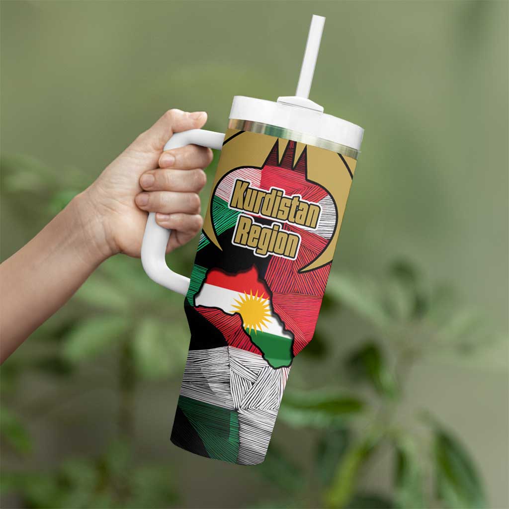 Kurdistan Region Iraq Tumbler With Handle Eagle Emblem Red Green Black - Wonder Print Shop