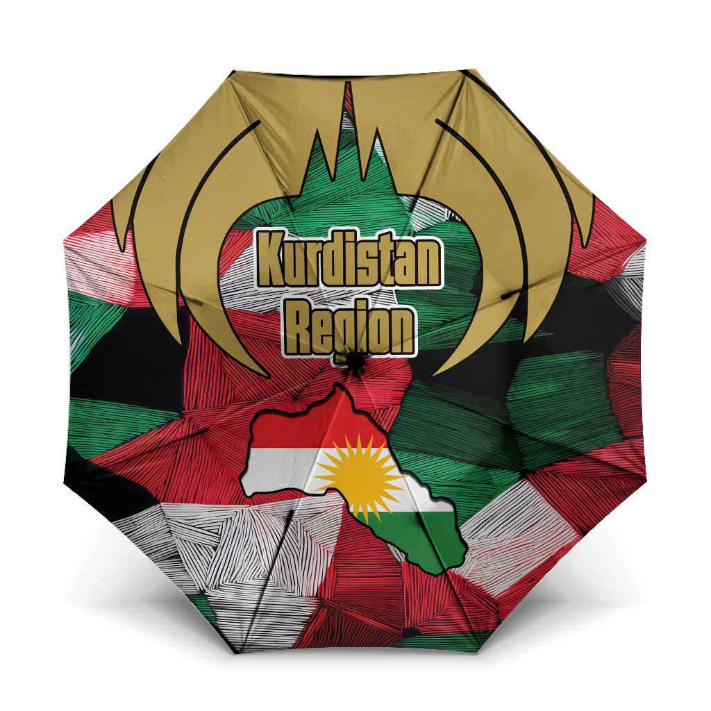 Kurdistan Region Iraq Umbrella Eagle Emblem Red Green Black - Wonder Print Shop