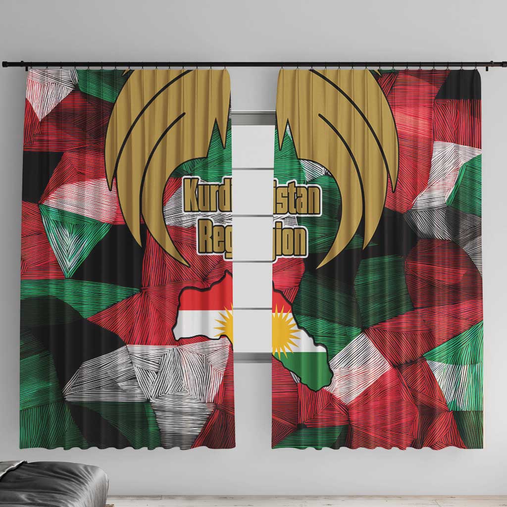 Kurdistan Region Iraq Window Curtain Eagle Emblem Red Green Black - Wonder Print Shop