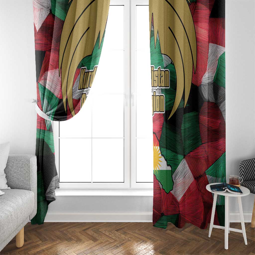Kurdistan Region Iraq Window Curtain Eagle Emblem Red Green Black - Wonder Print Shop