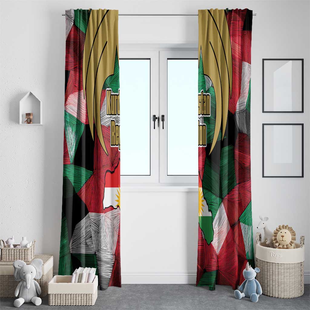 Kurdistan Region Iraq Window Curtain Eagle Emblem Red Green Black - Wonder Print Shop