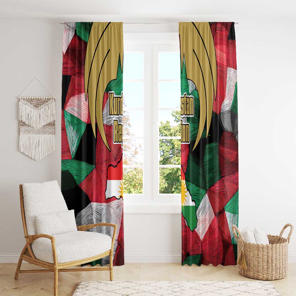 Kurdistan Region Iraq Window Curtain Eagle Emblem Red Green Black - Wonder Print Shop