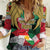 Kurdistan Region Iraq Women Casual Shirt Eagle Emblem Red Green Black - Wonder Print Shop