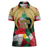 Kurdistan Region Iraq Women Polo Shirt Eagle Emblem Red Green Black - Wonder Print Shop