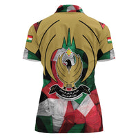 Kurdistan Region Iraq Women Polo Shirt Eagle Emblem Red Green Black - Wonder Print Shop