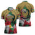 Kurdistan Region Iraq Zipper Polo Shirt Eagle Emblem Red Green Black - Wonder Print Shop