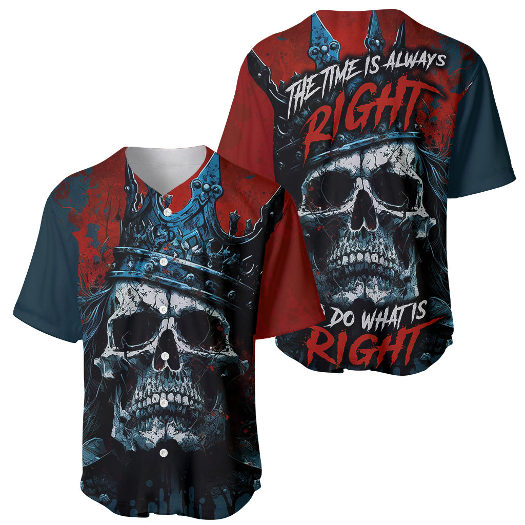 Skull King Baseball Jersey The Time Is Always Right To Do What Is Right - Wonder Print Shop