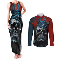 Skull King Couples Matching Tank Maxi Dress and Long Sleeve Button Shirts The Time Is Always Right To Do What Is Right - Wonder Print Shop