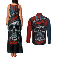 Skull King Couples Matching Tank Maxi Dress and Long Sleeve Button Shirts The Time Is Always Right To Do What Is Right - Wonder Print Shop