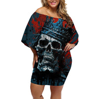 Skull King Family Matching Off Shoulder Short Dress and Hawaiian Shirt The Time Is Always Right To Do What Is Right - Wonder Print Shop