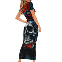 Skull King Family Matching Short Sleeve Bodycon Dress and Hawaiian Shirt The Time Is Always Right To Do What Is Right - Wonder Print Shop