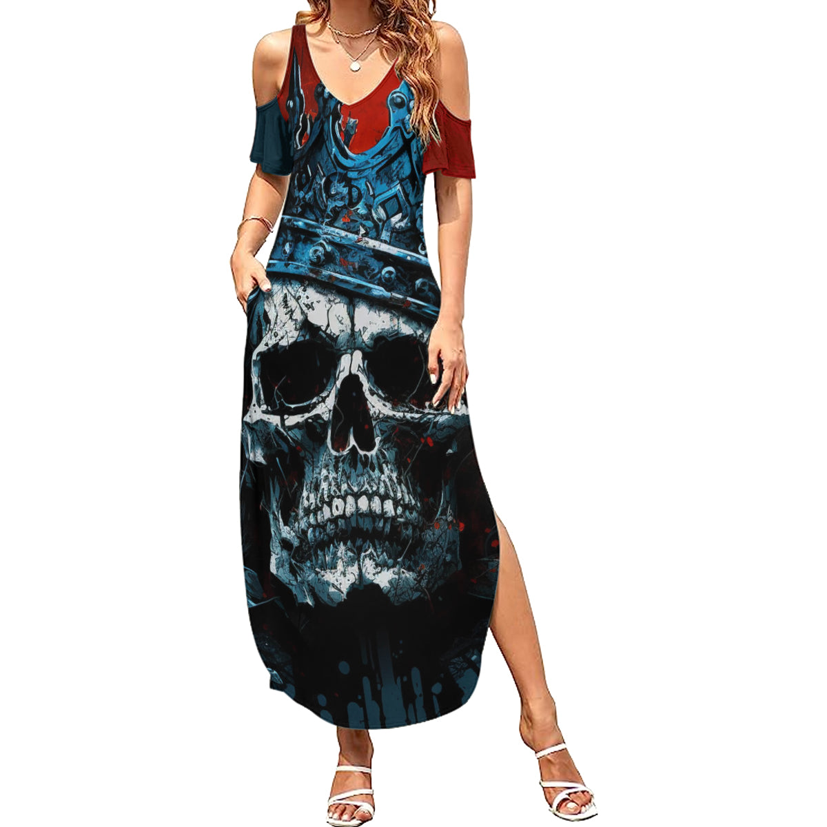 Skull King Summer Maxi Dress The Time Is Always Right To Do What Is Right - Wonder Print Shop