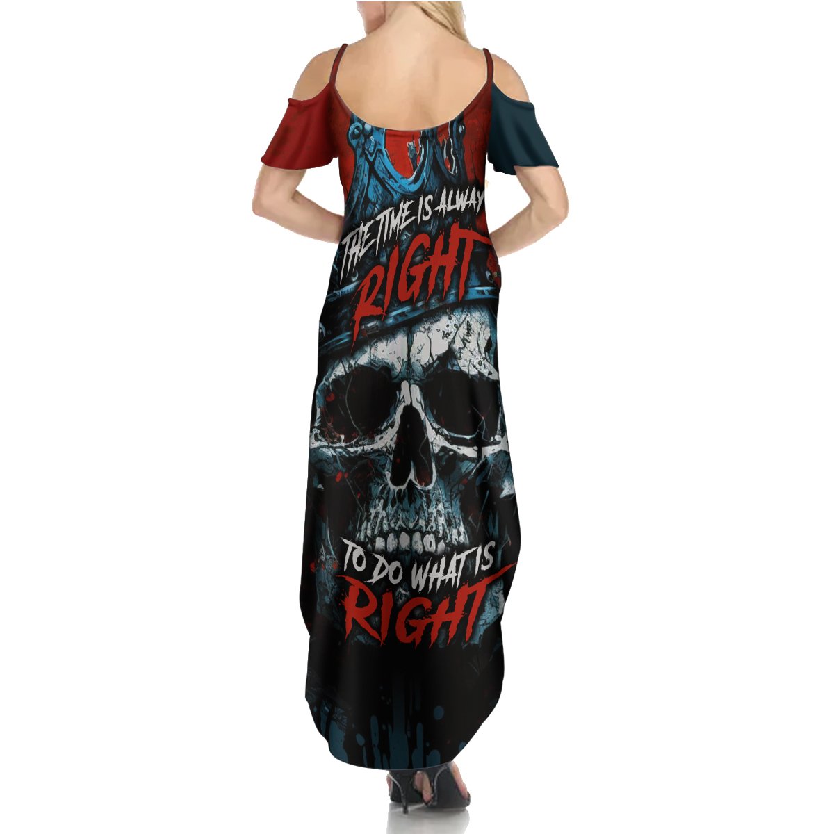 Skull King Summer Maxi Dress The Time Is Always Right To Do What Is Right - Wonder Print Shop
