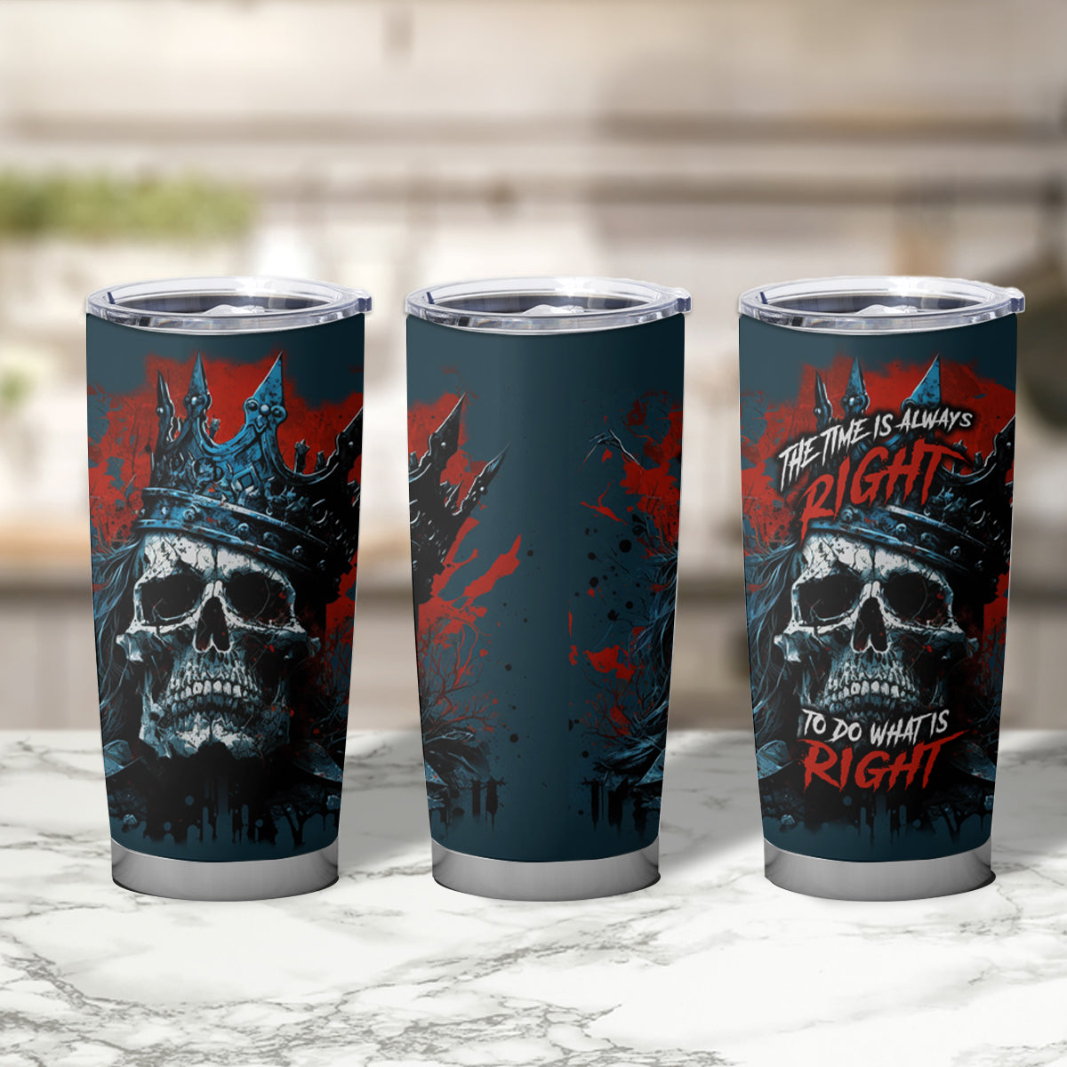 Skull King Tumbler Cup The Time Is Always Right To Do What Is Right - Wonder Print Shop