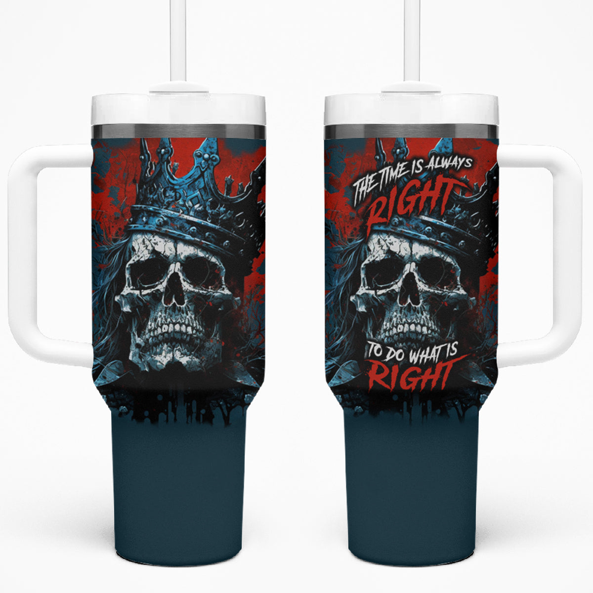 Skull King Tumbler With Handle The Time Is Always Right To Do What Is Right - Wonder Print Shop