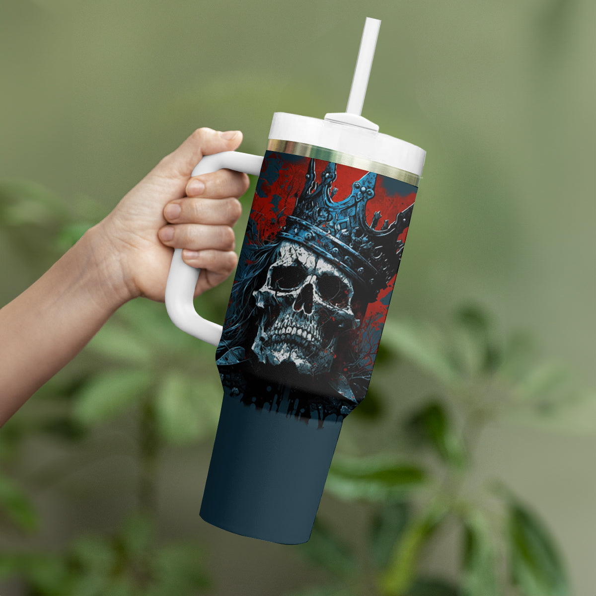 Skull King Tumbler With Handle The Time Is Always Right To Do What Is Right - Wonder Print Shop