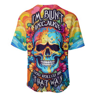 Floral Skull Baseball Jersey I'm Blunt because god rolled me that way - Wonder Print Shop