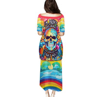 Floral Skull Family Matching Puletasi Dress and Hawaiian Shirt I'm Blunt because god rolled me that way - Wonder Print Shop