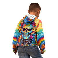 Floral Skull Kid Hoodie I'm Blunt because god rolled me that way - Wonder Print Shop