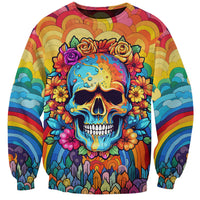 Floral Skull Sweatshirt I'm Blunt because god rolled me that way - Wonder Print Shop