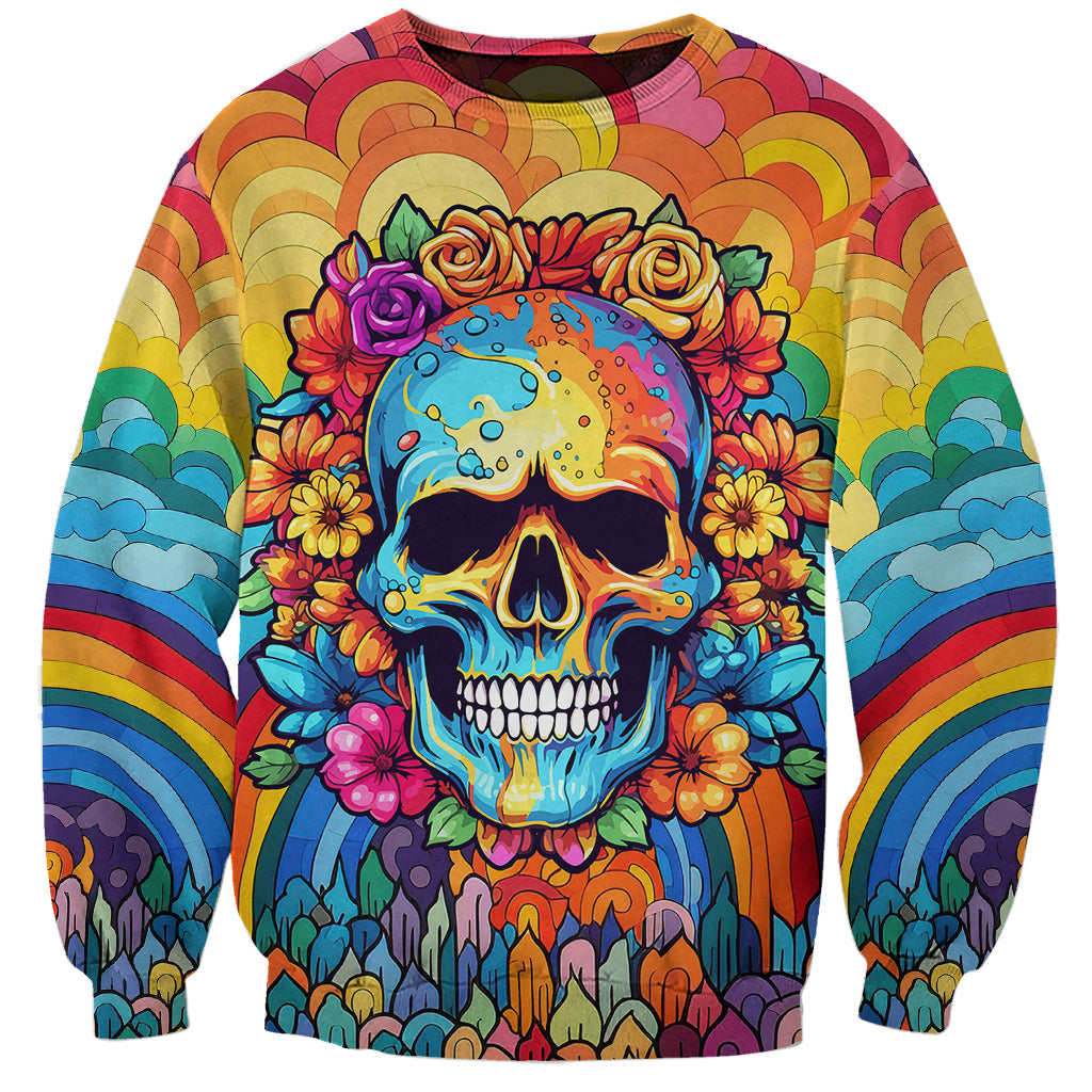 Floral Skull Sweatshirt I'm Blunt because god rolled me that way - Wonder Print Shop