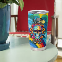Floral Skull Tumbler Cup I'm Blunt because god rolled me that way - Wonder Print Shop