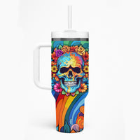 Floral Skull Tumbler With Handle I'm Blunt because god rolled me that way - Wonder Print Shop