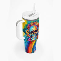 Floral Skull Tumbler With Handle I'm Blunt because god rolled me that way - Wonder Print Shop