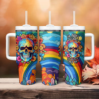 Floral Skull Tumbler With Handle I'm Blunt because god rolled me that way - Wonder Print Shop