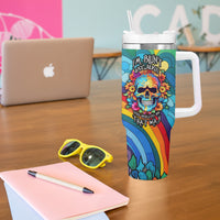 Floral Skull Tumbler With Handle I'm Blunt because god rolled me that way - Wonder Print Shop