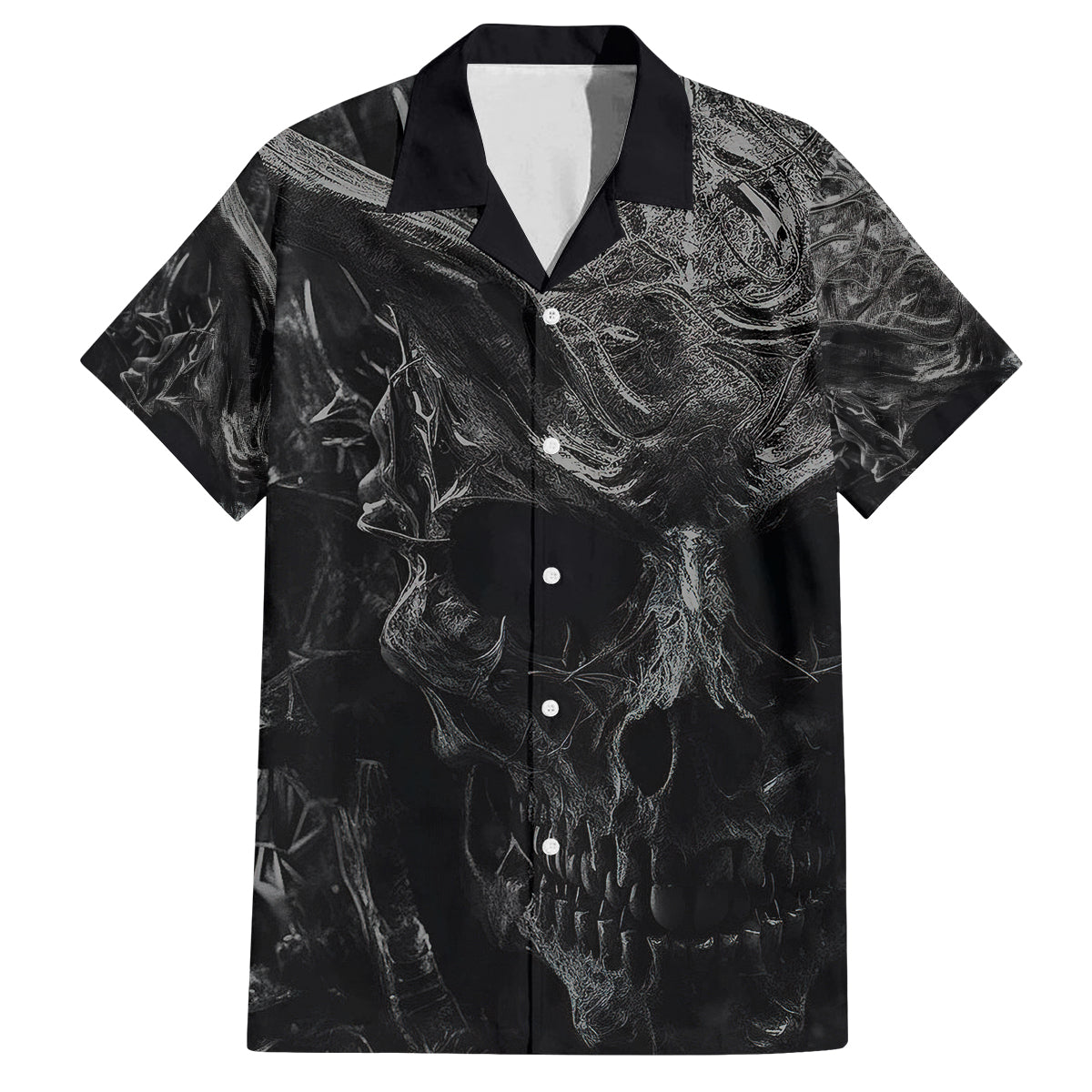 Horror Skull Family Matching Off Shoulder Long Sleeve Dress and Hawaiian Shirt Of course i'm going to hell i'm just here to pick you up - Wonder Print Shop