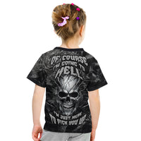 Horror Skull Kid T Shirt Of course i'm going to hell i'm just here to pick you up - Wonder Print Shop