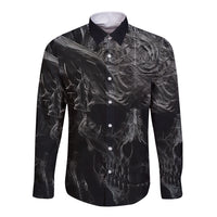 Horror Skull Long Sleeve Button Shirt Of course i'm going to hell i'm just here to pick you up - Wonder Print Shop