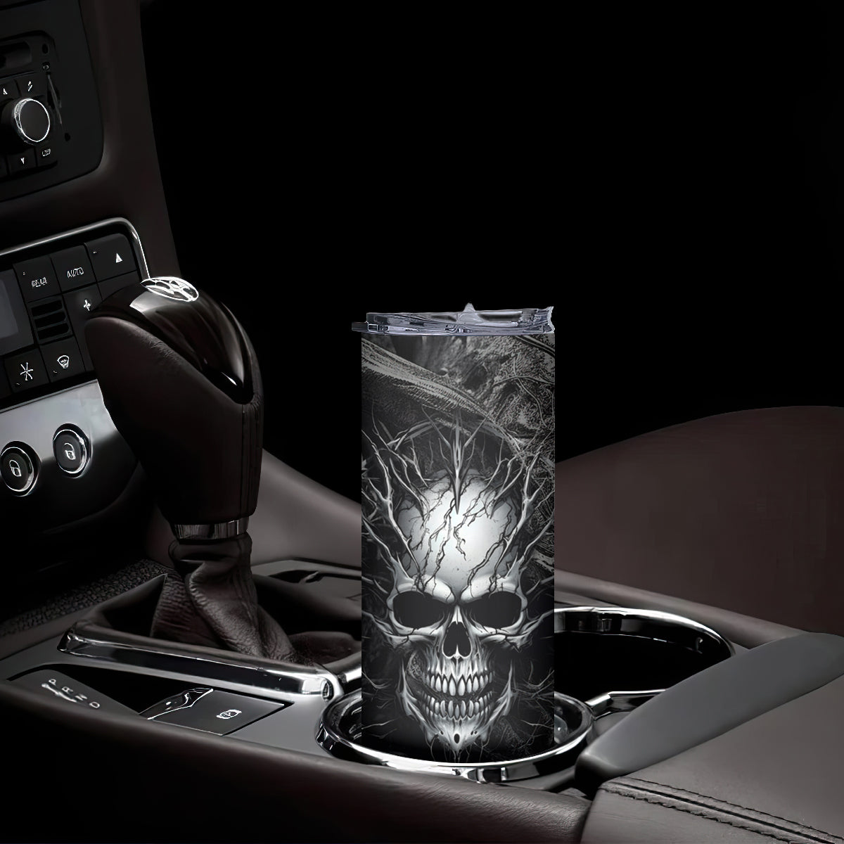 Horror Skull Skinny Tumbler Of course i'm going to hell i'm just here to pick you up - Wonder Print Shop