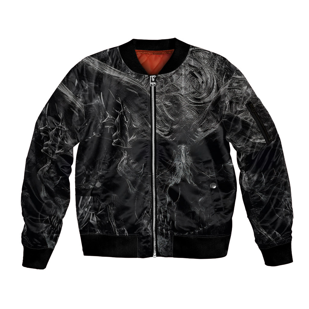 Horror Skull Sleeve Zip Bomber Jacket Of course i'm going to hell i'm just here to pick you up - Wonder Print Shop