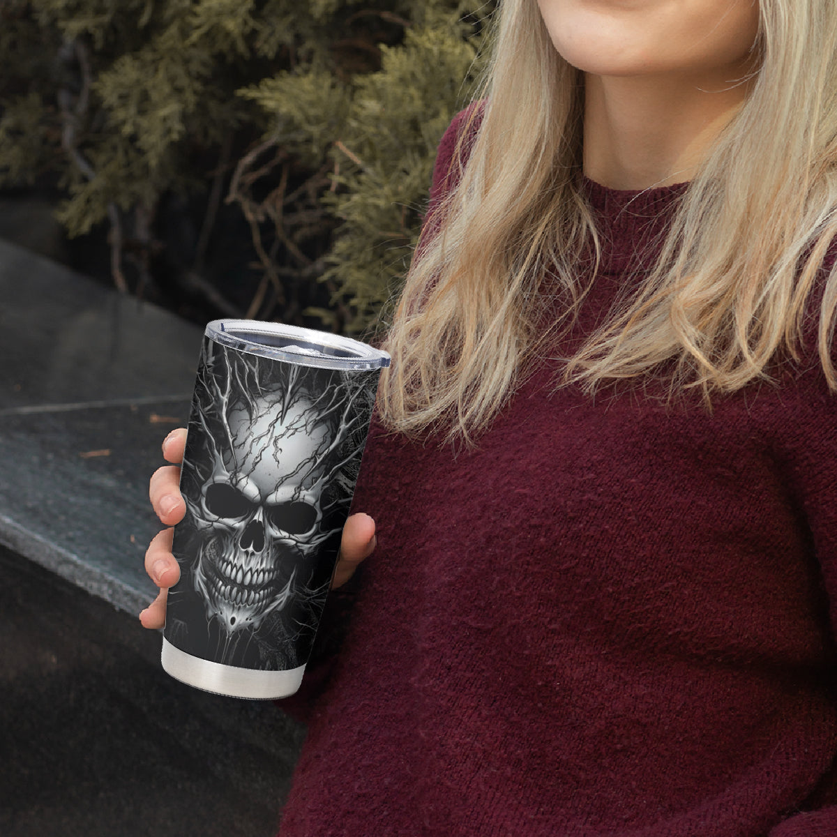 Horror Skull Tumbler Cup Of course i'm going to hell i'm just here to pick you up - Wonder Print Shop